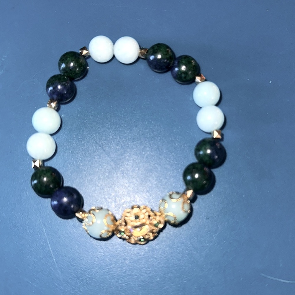 Chrysocolla & Aventurine Bracelet For Up to 8.5” Wrist
